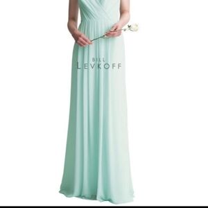 𝅺Bill Levkoff Bella Bridesmaid Prom Gown Mint Green Wedding Party Dres Style 6